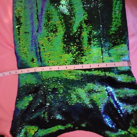 MILLY Green Iridescent Sequin Cocktail Dress - Picture 2 of 11